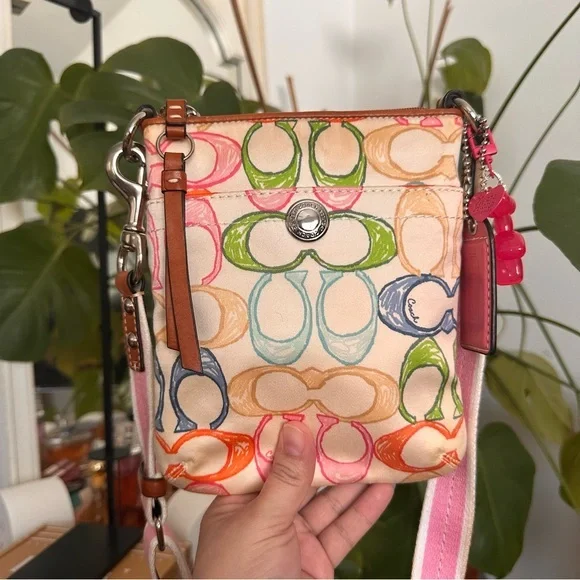 Y2K Coach Multicolor Crossbody Bag (pink charm not included) - Picture 1 of 7